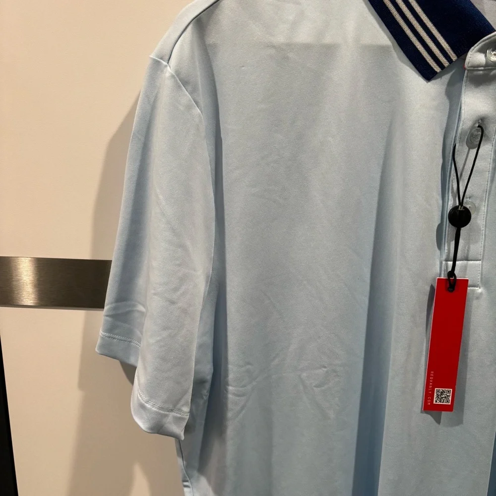 Redvanly Golf Shirt Harley Polo XL Breeze Blue Polyester Spandex NWT R2404 - Picture 8 of 13